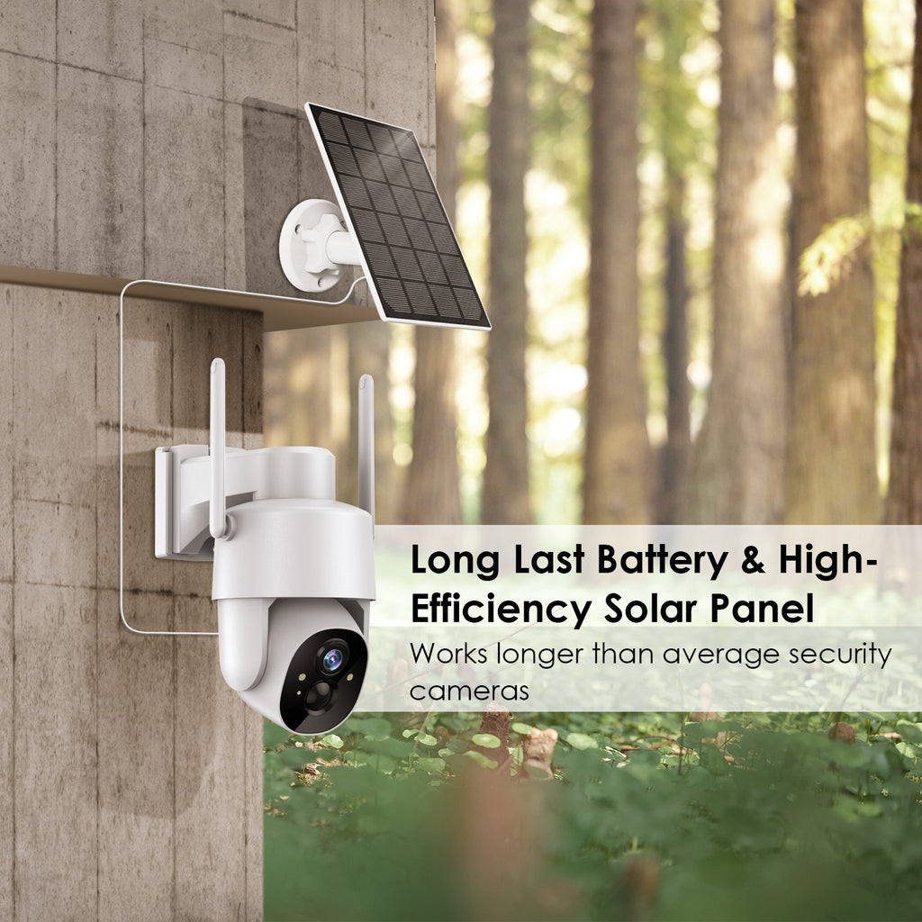 Solar Security Cameras Wireless Outdoor, Pan-Tilt 2K Outdoor
